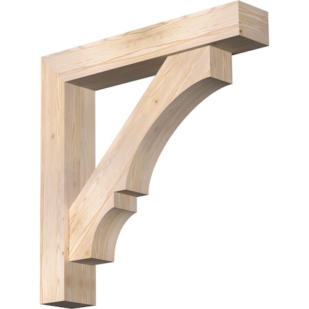 Ekena Millwork Balboa Block Smooth Bracket w/ Offset Brace, Douglas Fir, 7 1/2"W x 42"D x 42"H BKT0806X42X42BOA05SDF